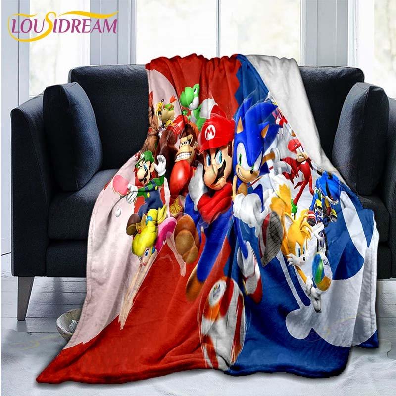 

Mario Bros pattern throw Blanket Couch Quilt Cover Travel Bedding Outlet Throw Blanket Flannel Blanket Bedspread 150x180cm