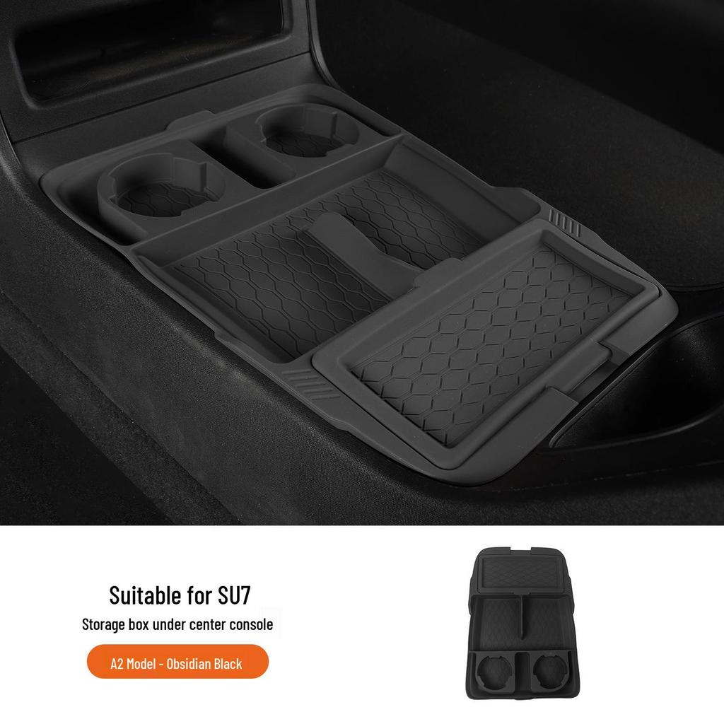 Soft Rubber Organizer for Xiaomi SU7 Console Storage Compartment, Car Interior Accessories