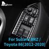 For Subaru BRZ  Toyota GT86 2012-2020 Real Soft Carbon Fiber LHD RHD Sticker Interior Trim Car Window Switch Button Frame Cover