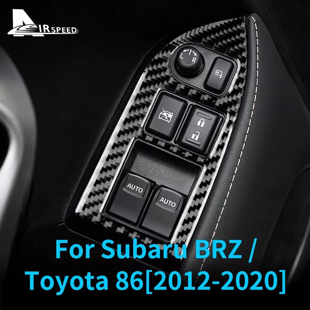 For Subaru BRZ Toyota GT86 2012-2020 Real Soft Carbon Fiber LHD RHD Sticker Interior Trim Car Window Switch Button Frame Cover