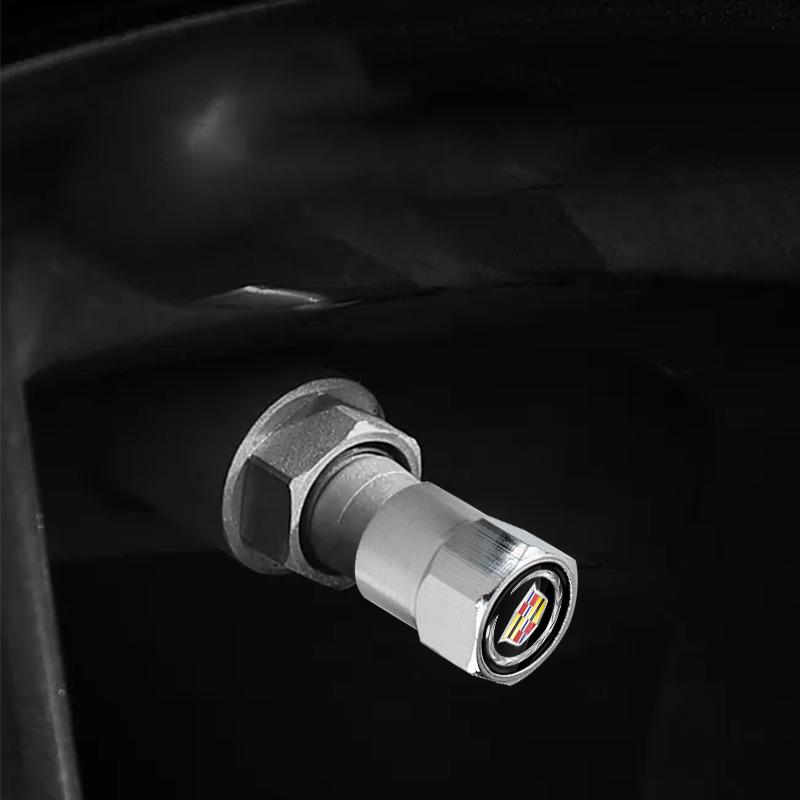 4Pcs Metal Car Wheel Tire Valve Core Cap Car Styling For Cadillac Escalade Tiburon Deville Seville XT5 XTS CTS BLS SLS DTS SRX Metal