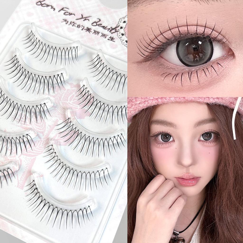 Thin Band Strip Wispy Fake Lashes Fluffy Natural Wispy Lashes For Work Birthdays Parties Travel