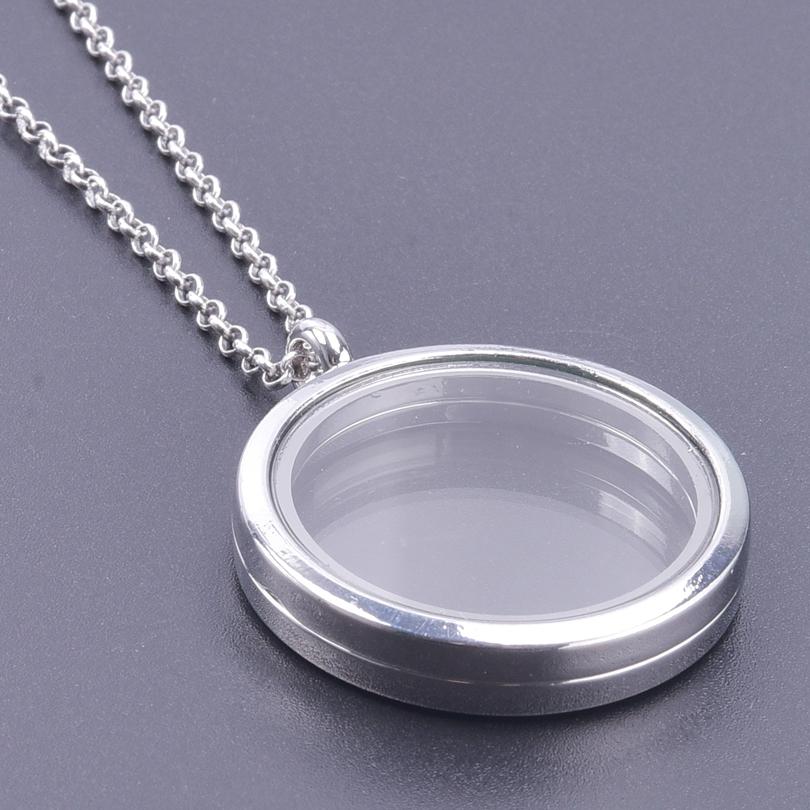 25-35mm Round Locket Charm Necklaces For Women Men Accessories Cage Floating Locket Pendant Necklace Fashion Jewelry Anniversary