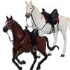 Horse Action Figure Movable Joints White Brown Horse Model 1/12 Battle Steed Figurine Desktop Decoration Collectible Ornament