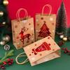 Christmas Kraft Paper Bag Candy Gifts Packaging Handbags Santa Claus Snowman Pattern Merry Christmas Home New Year Party Decor