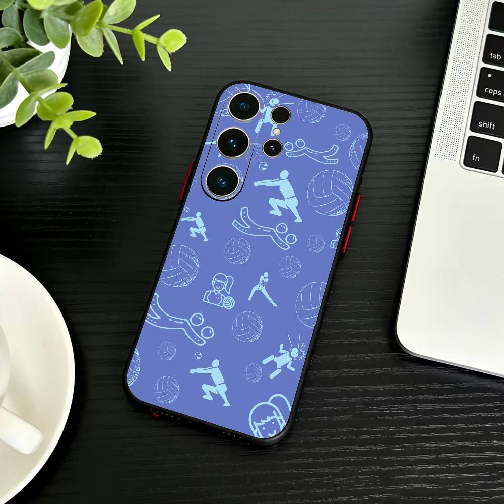 S-Volleyball Painted Phone Case For Samsung S26,S25,S24,S23,S22,S21,S20,S30,Ultra,Plus,Fe,Note,5G Black Cover