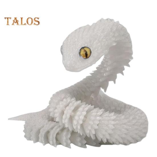 

3D-украшение в виде змеи, модель животного, реалистичный вид, светящийся эффект, креативная забавная 3D-печатная игрушка-змея с гибкими суставами 30cm синий