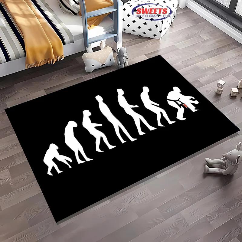 Jiu Jitsu Mma Koberec 3D HD Tisk pro Obývací Pokoj Ložnici Podložka Pohovka Rohožka Podlahový Koberec Protiskluzový Dekor Odolná Pratelná Podložka Dárek
