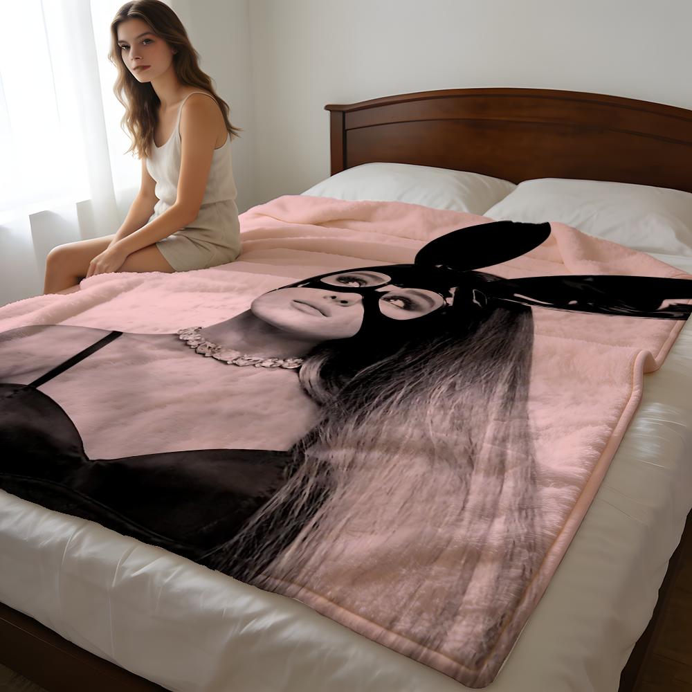 Throw High-Density Short Plush Blanket For Sofa Nap Air-Conditioned Room Soft Skin-Friendly Pop Singer Ariana Grande