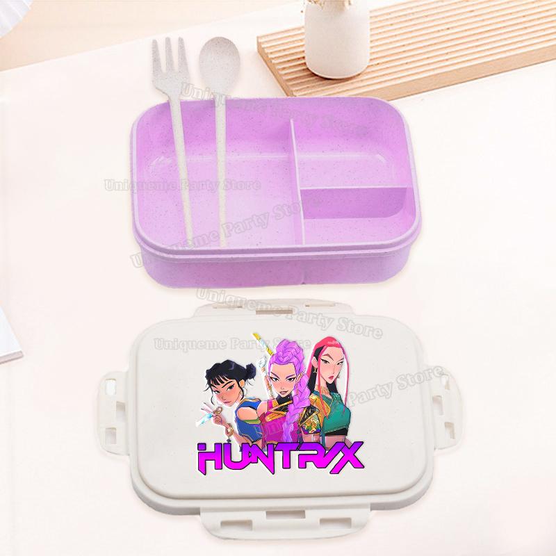 Kpop Demon Hunters Student Bento Boxes Rumi Mira Zoey Portable Kids Lunch Box School Office Microwave Fruit Food Container