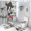 Get Naked Shower Curtain Sets With Non-Slip Rug Toilet Lid Cover Bath Mat Sexy Lips Bathroom Curtains Set Red Kiss Waterproof