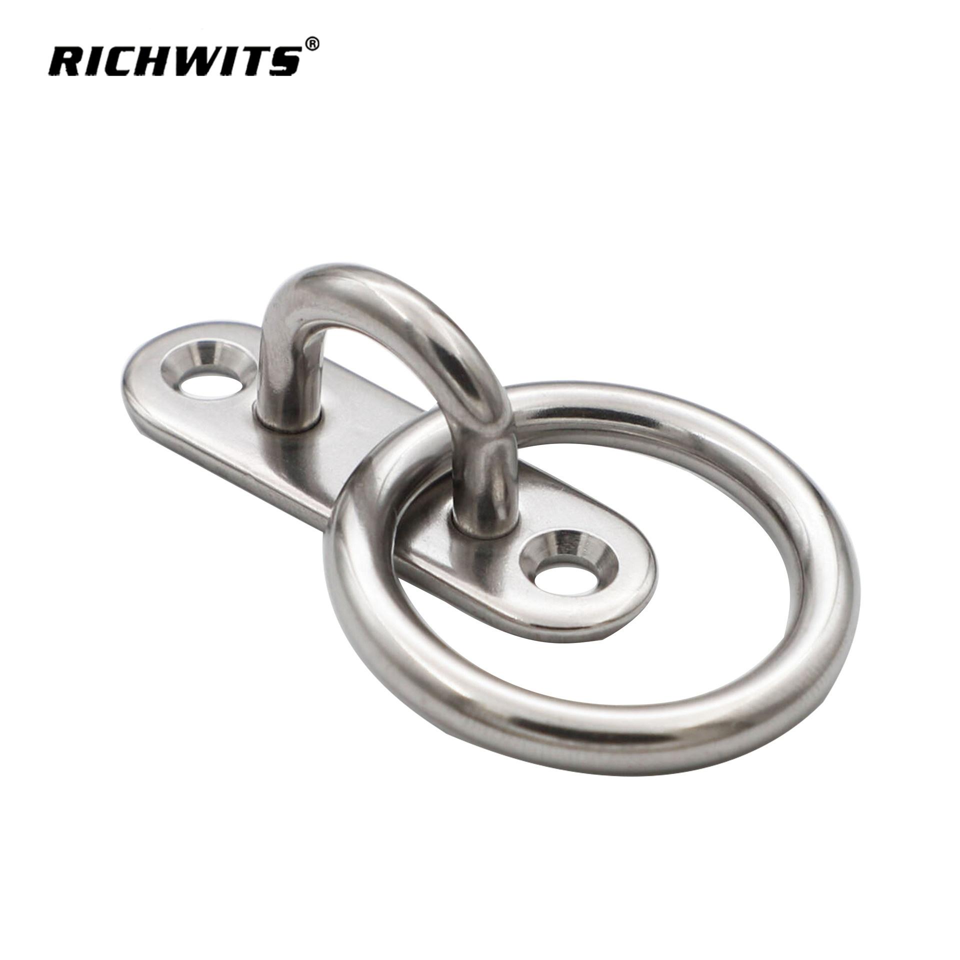 

[5мм 304] Эллиптический с кольцом / Рым-пластина Квадратный дверной крюк Рым-пластина для троса Фурнитура из нержавеющей стали 304 316 One Size