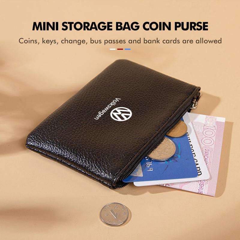 PU Leather Card Protector Case Coin Cards Cover Pouch Bag For Volkswagen VW Scirocco Passat Polo B5 B6 B7 CC Tiguan Sharan BH4