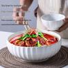 Youxia Pure White Shell-Edge Ceramic Serving Bowl
