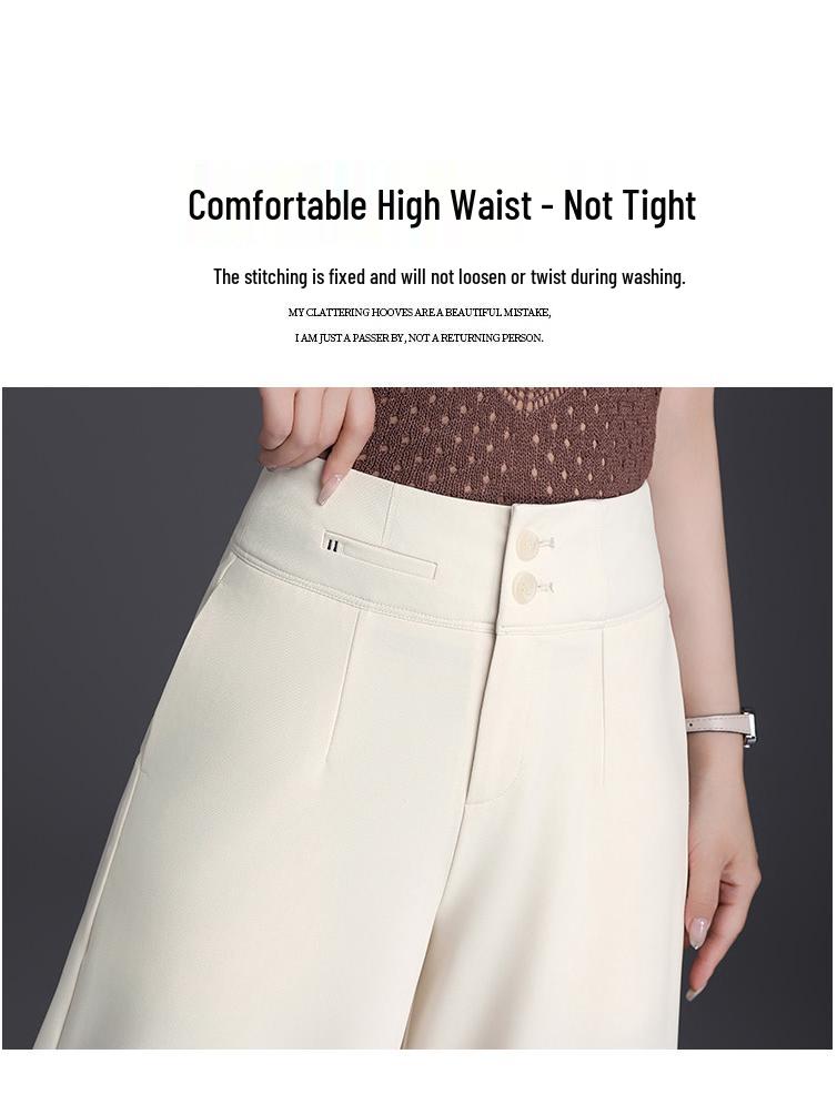 2026 Spring/Summer Women's Korean-Style High-Waisted Wide-Leg Chic Trousers