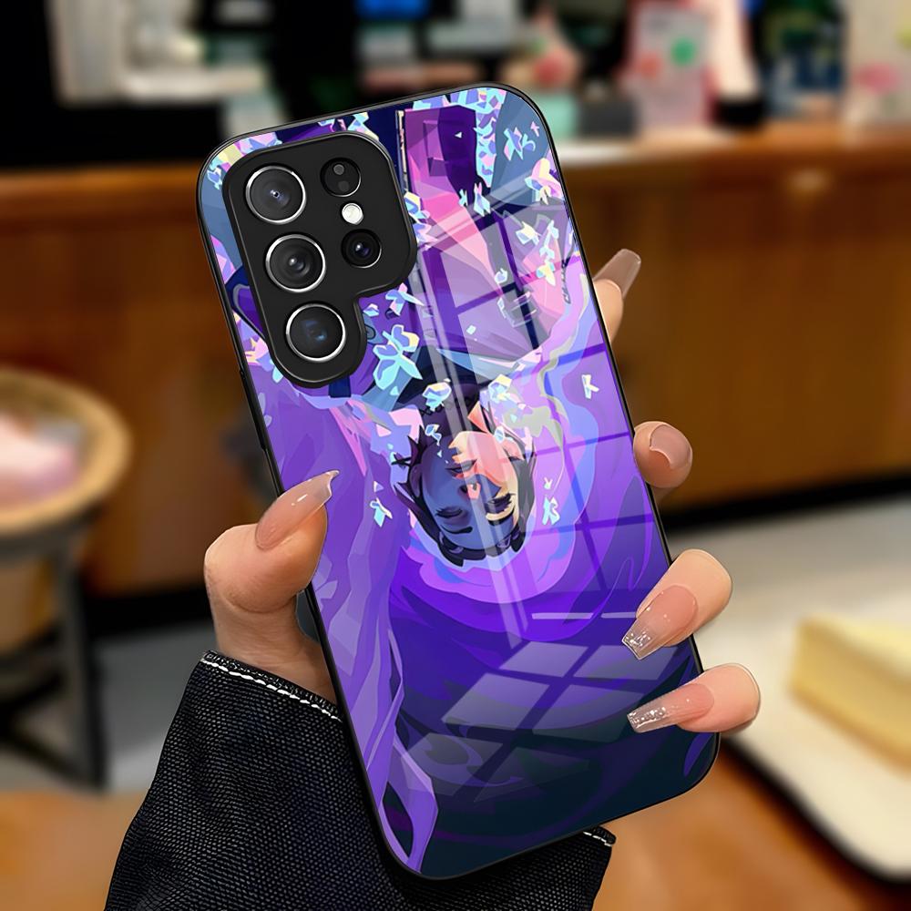 V-Valorant Game Phone Case For Samsung A25 A13 A33 5G A54 A36 A35 A56 A52 A14 Shockproof Glass Cover