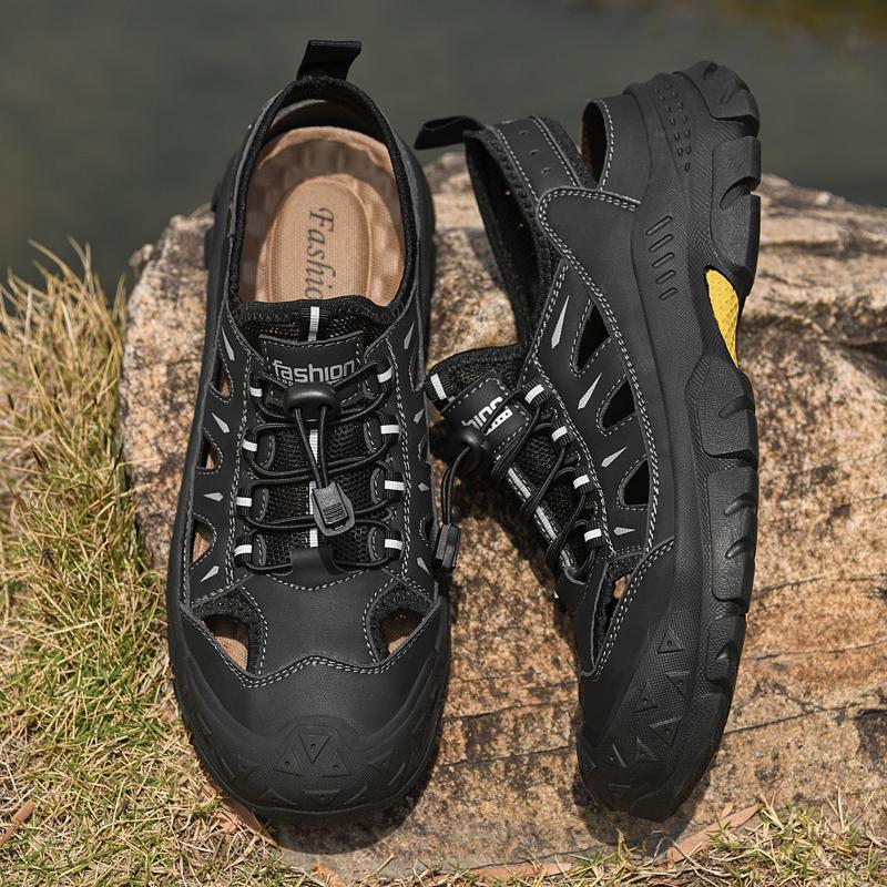 Fashion New Fashion Mens Beach Sandals Anti-collision Summer Hiking Shoes Outdoor Wading Aqua Shoes Non-Slip Male Treking Shoes Sneakers