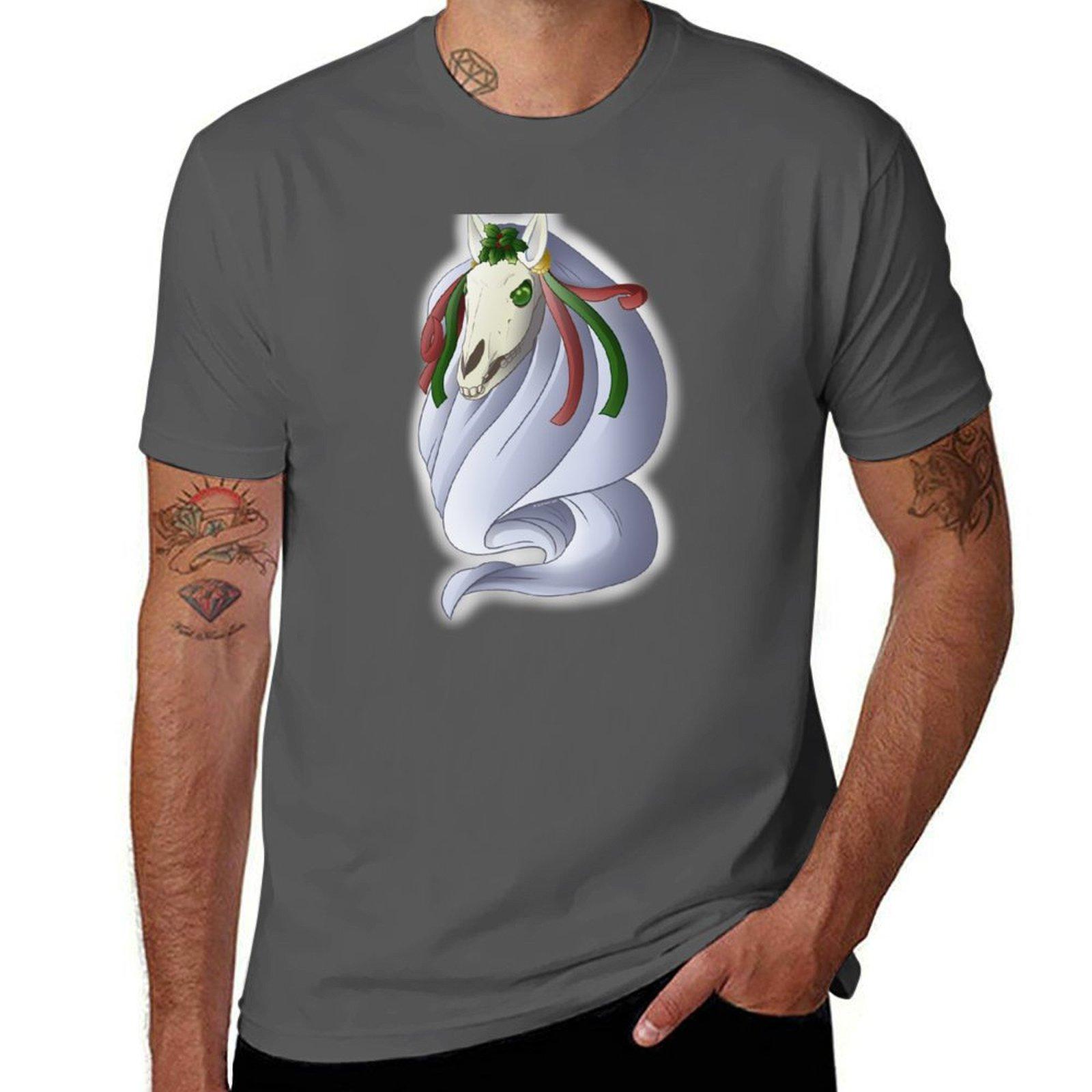 

Mari Lwyd Floating T-Shirt man t shirts for men t shirt for man men t shirt cotton 100% T-Shirt 4XL