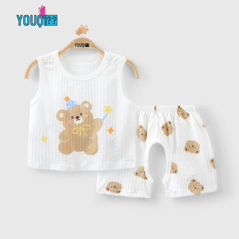 Youqi Baby Summer Cotton Short Sleeve T-shirt & Shorts Set 80