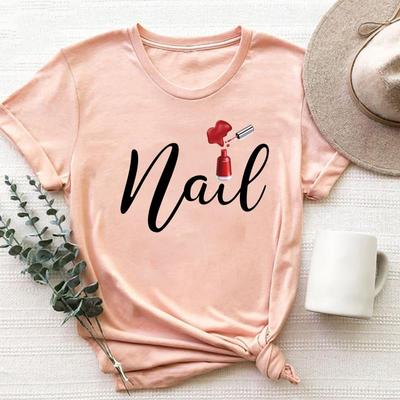 Letter Lovely Watercolor Tee Top Fashion T Shirt Clothing 90s Sweet Casual Short Sleeve Women Print Lady Female Graphic T-shirt