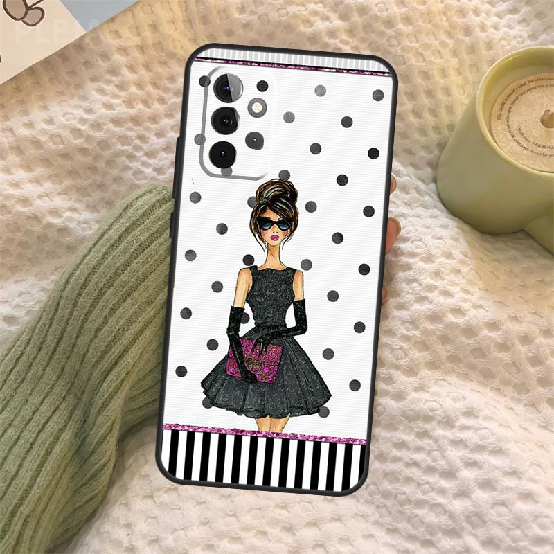 Fashion Girl Case For Samsung Galaxy A15 A22 A52 A32 A54 A14 A16 A26 A36 A56 A55 A35 A05 A06 A53 A33 A13