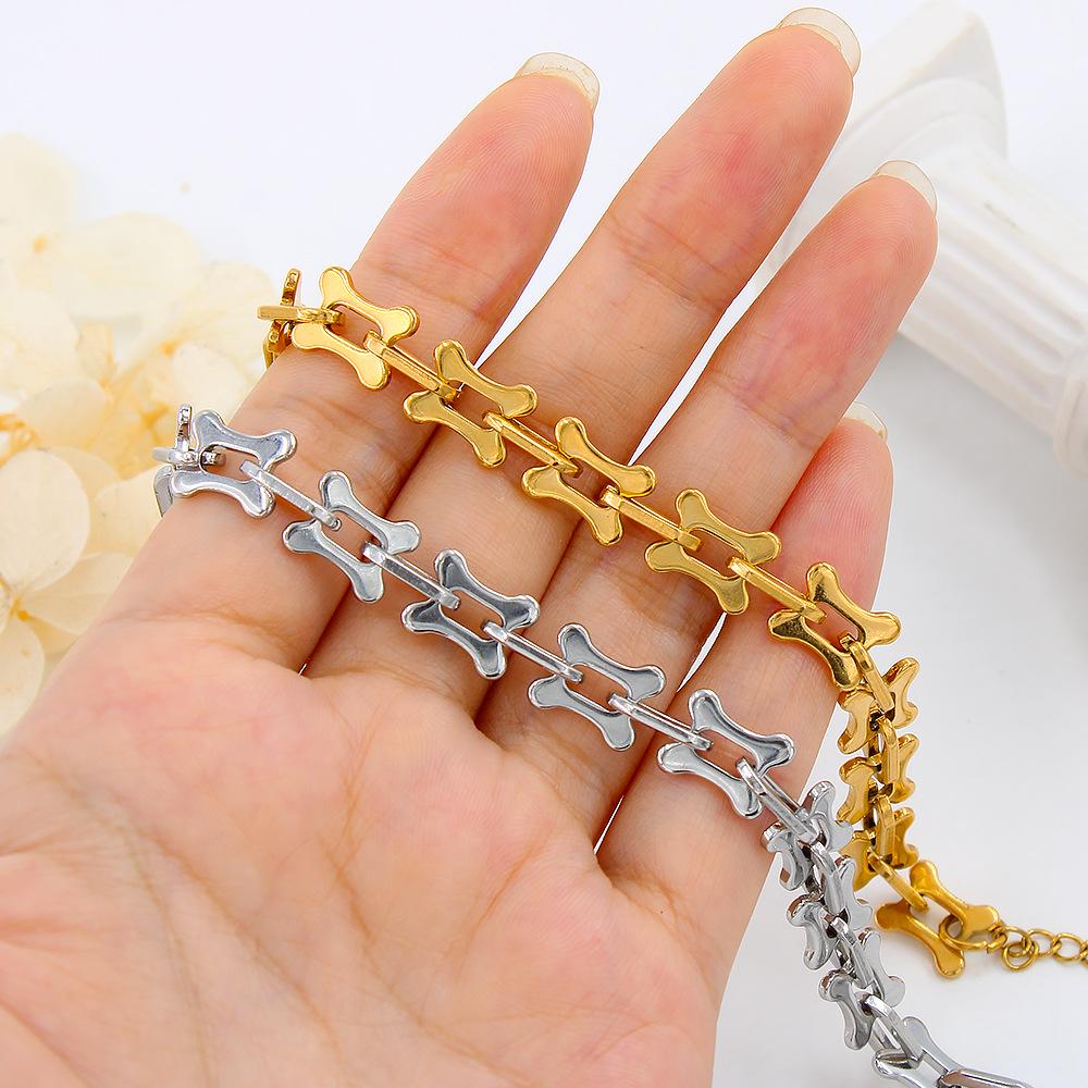Retro Geometric O-Shape Stainless Steel Chain Bracelet & Necklace