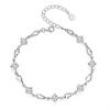 Vintage Diamond Rhinestone Bracelet With Rhombus Charm Simple Fashion Women Jewelry 925 Silver Trendy Accessory