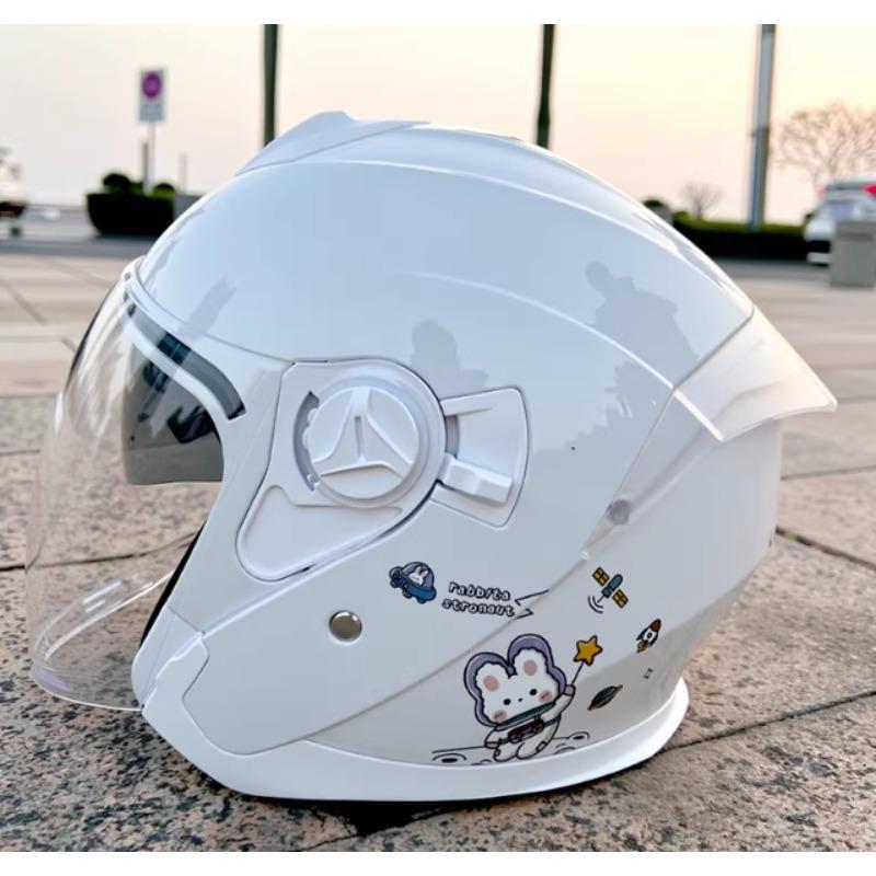Lightweight Electric Motorcycle Helmet for Women in Summer Sun Protection and Breathable Half Helmet Four Seasons Helmet Men