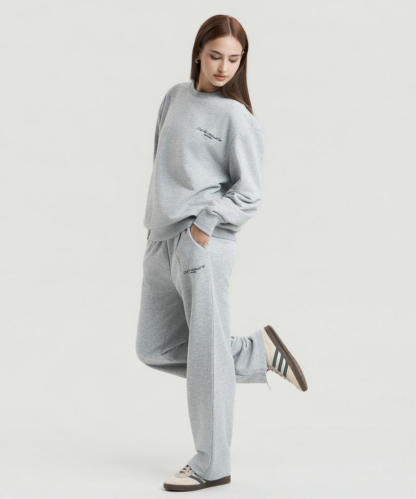 Delma W Wellness Club Semi-Wide Sweatpants - Gray