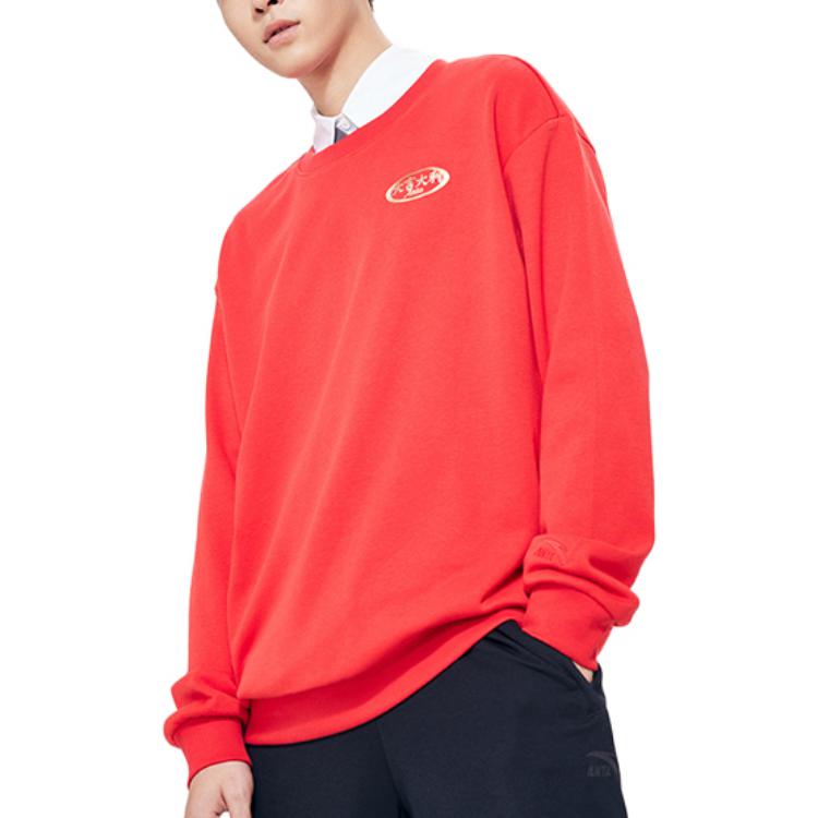 Anta однотонный свитшот с круглым вырезом и длинными рукавами — фото 3