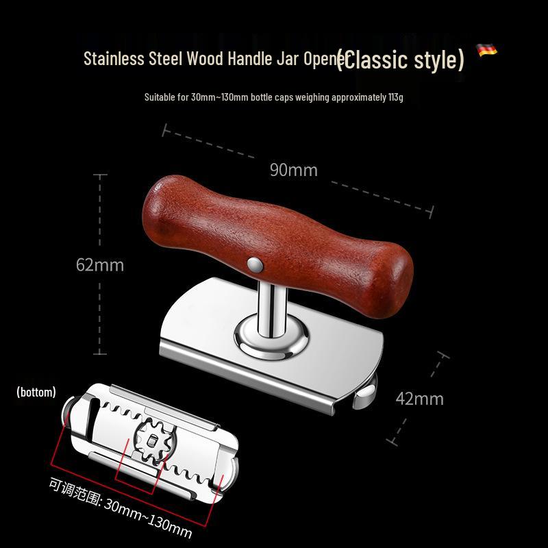 Multi-Functional Stainless Steel Can, Bottle, and Jar Opener with Corkscrew and Labor-Saving Lid Twister