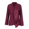 2025 Summer Women's Lapel Long-Sleeve Casual Two-Piece Suit: Solid Color Jacket & Straight Pants