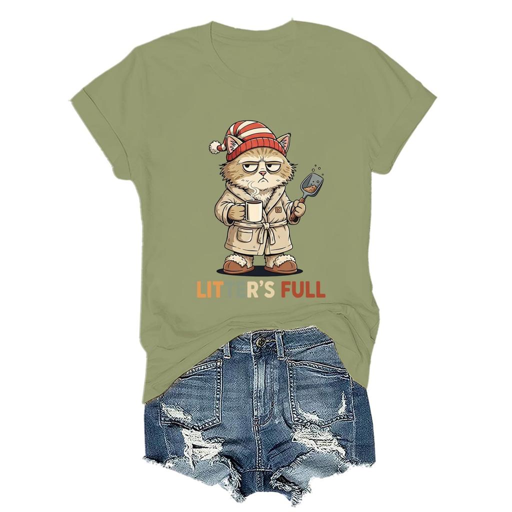 Camiseta unisex de moda para mujer y hombre con estampado, cuello redondo y manga corta