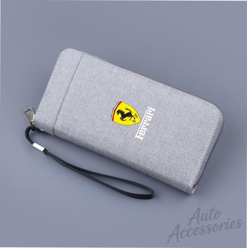 Carteira de Negócios Masculina Bolsa de Mão Porta-Cartão de Crédito Porta-Dinheiro Carteira de Lona Para Ferrari 488 Roma F8 SF90 812 360 FF F430 LaFerrari Amalfi