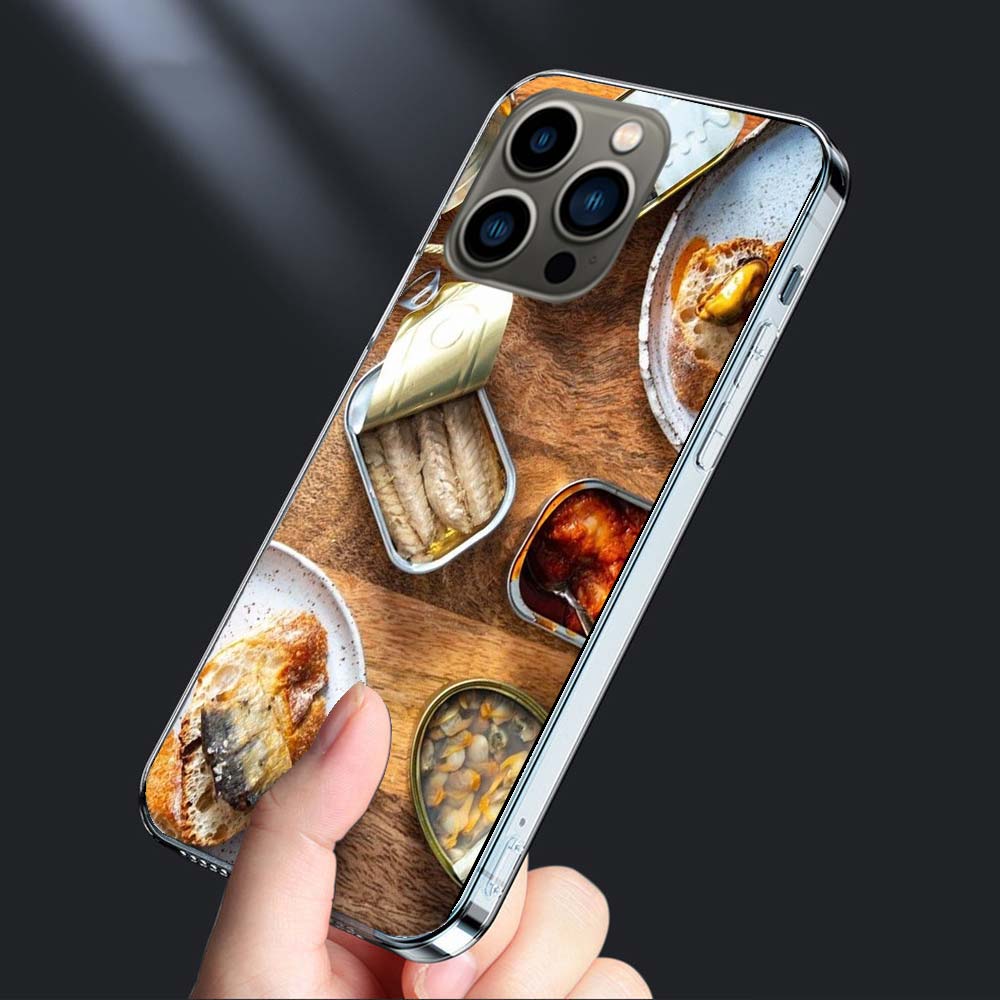 Sardinen Dosen Handyhülle Für Iphone 16E 15 Pro 14 Plus 17E 16 17 Pro Max Air 11 12 13 Mini Stoßfest Capa Niedliche Abdeckung TPU C
