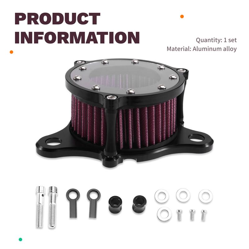 A58X-Motorcycle Air Cleaner Set Air Filter Kit For Sportster XL883 XL1200 Iron 883 48 72 1991-