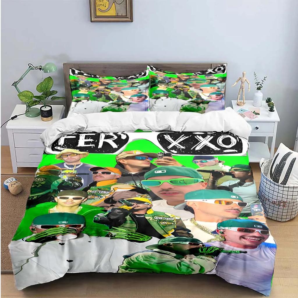 Fashion Pop Singer Ferxxo Feid Print Bedding Sets Bed Supplies Set Duvet Cover Bed Comforter Set Bedding Set Luxury Birthdaygift
