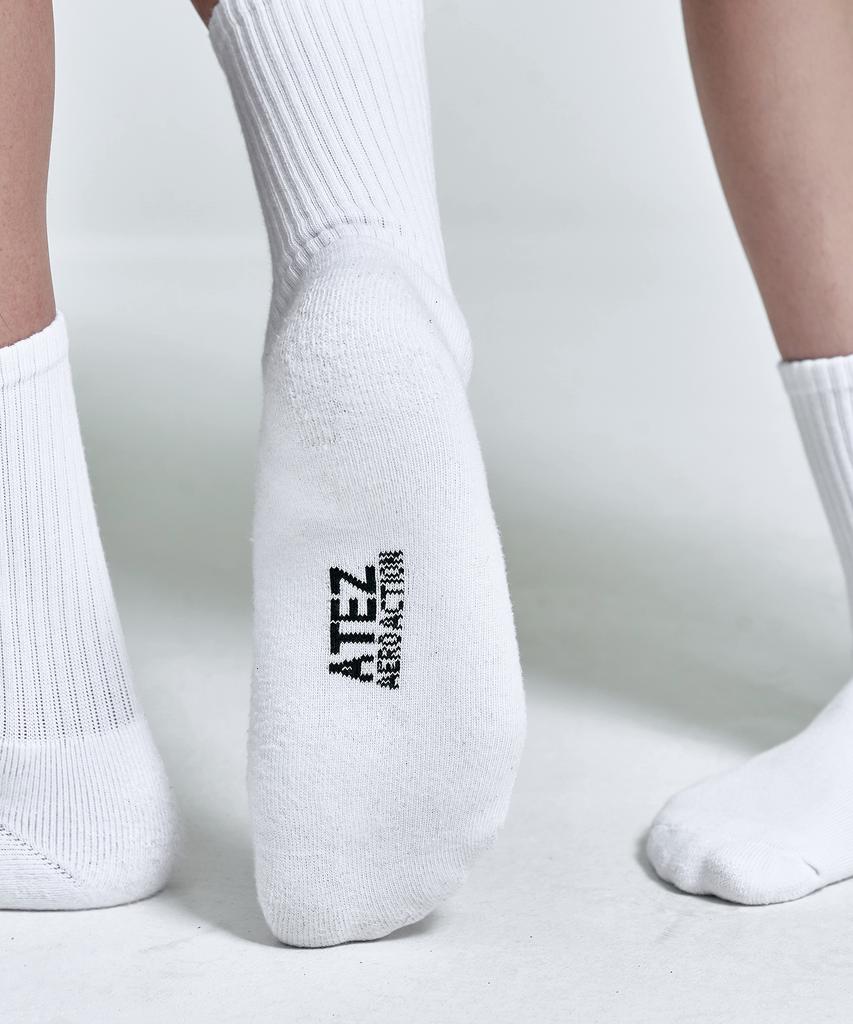 Atejeu [4-Pack] Basic Cushioning Crew Socks [2 Colors]
