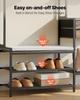 Hall Tree, 1800 mm Coat Rack with Shoe Bench & 2 Drawers, 3-in-1 Freestanding Shoe Rack Storage Organizer with Bookshelf & Wire Shelf, Steel Frame