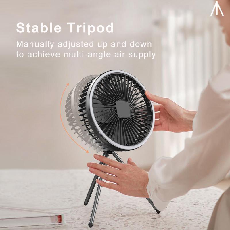 Portable Camping Fan 10000mAh 5000mAh USB Rechargeable Wireless Ceiling Electric Fan With LED Light For Home Office Travel Camp