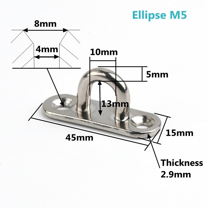

M5~M8 304 Stainless Steel Diamond / Oval Eye Plate Fixing Hook Shading Net Hook Lamp Hook Accessories U-shaped load-Bearing Hook 1pcs
