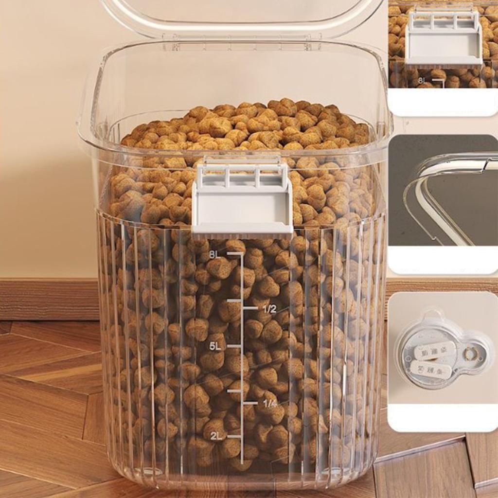 Pet Food Storage Container Airtight PET Large Capacity with Lid Cat Dog Food Bin for Home Pet Supplies