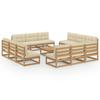 13 Pcs Garden Set with Cushions Solid Pine Wood
