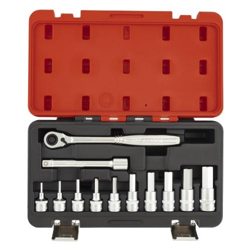 Tone Hexagon Socket Wrench Set H4100MP, 12.7mm (1/2") Drive, Red, 12-Piece Set