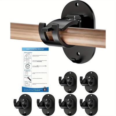 2 pezzi Supporti per Aste per Tende Senza Fori, Portasta Autoadesivo Senza Foratura Aggiornato, Ganci Universali Regolabili per Aste per Tende Senza Chiodi