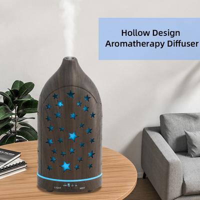 Diffuseur d'Étoile Creuse Ultra Silencieux 7 Couleurs Personnalisables pour la Détente, Arrêt Automatique, Parfait pour Chambre, Yoga & Bureau