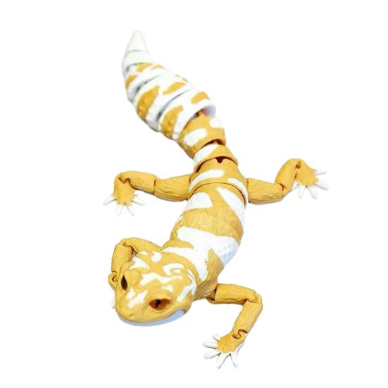 Articulated Leopard Gecko Figurine 3D Printed House Lizard Sculpture with Movable Joints Reptile Collectible Gecko Model for Home Desk Decor