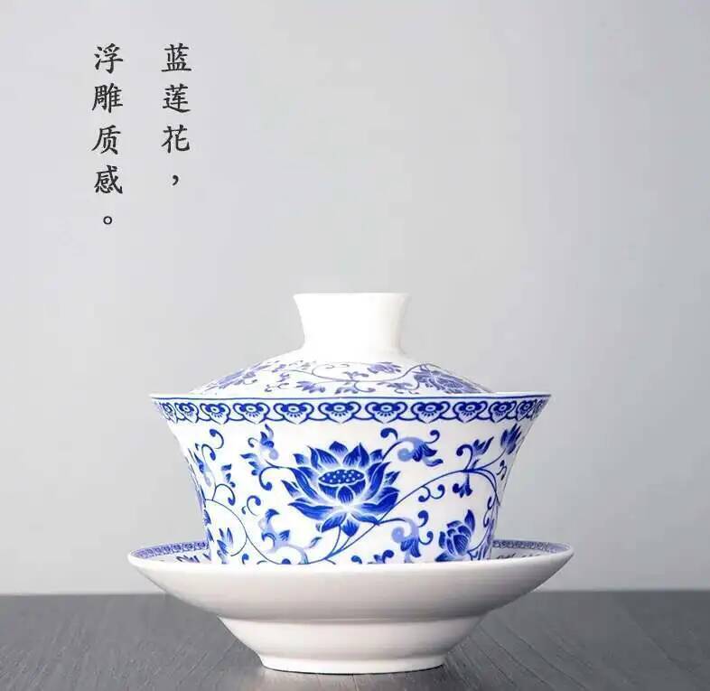 Chinesische Traditionen Gai Wan Teeservice Bone China Teeservice Dehua Gaiwan Tee Porzellankannenset für unterwegs Schöner und einfacher Wasserkocher
