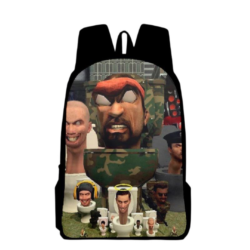 Skibidi Toilet Prank Backpack Set Fun And Versatile, Multiple Colors And Sizes Available, Suitable For All Genders