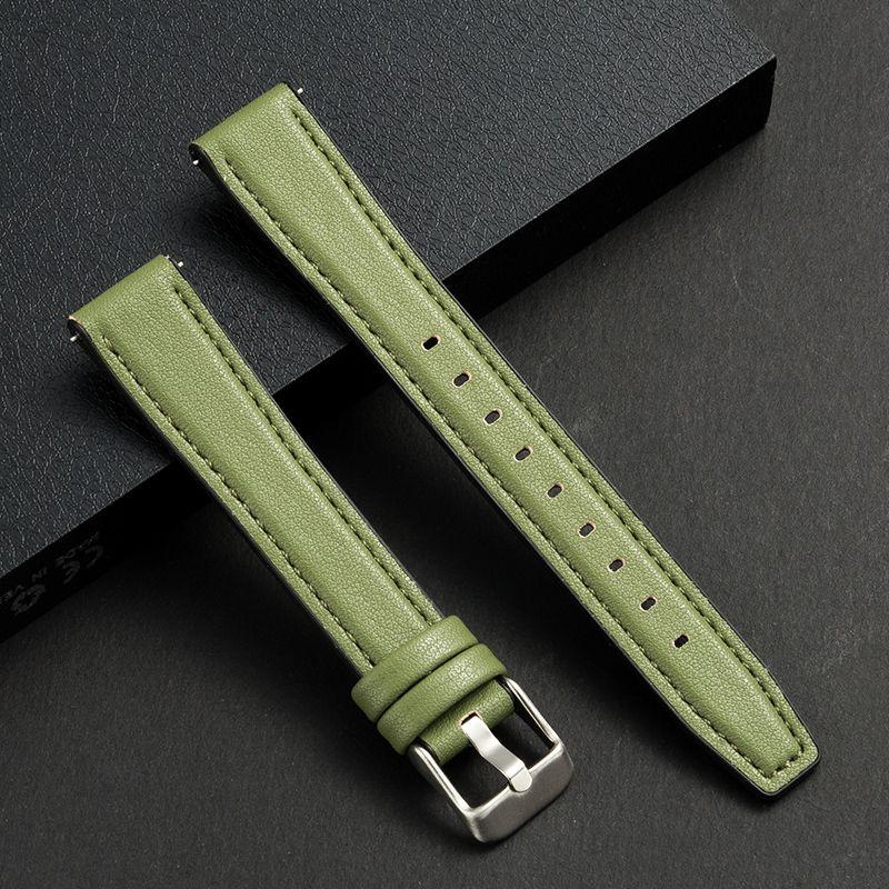 

10 мм 12 мм 14 мм 16 мм силиконовый ремешок для часов - быстросъемный силиконовый с кожаным ремешком для часов с пряжкой-шпилькой универсальный ремешок для часов 12mm зелёный
